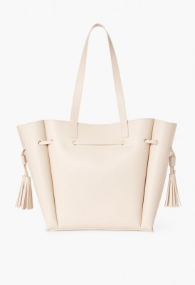 L. Tie Around Tassel Tote - Bone