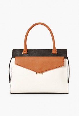 L. Colorblock Satchel - Black-Multi